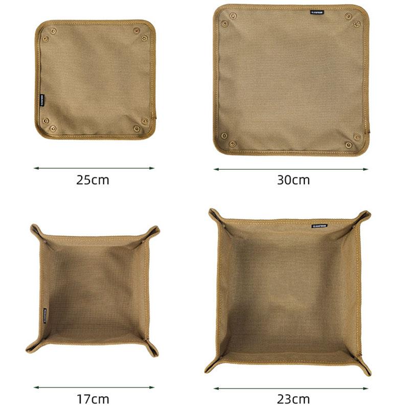 Foldable Storage Tray Oxford Fabric Collapsible Organizer Square Camping Tray for Outdoor Home Travel Portable Storage Box