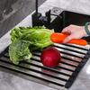 304 Stainless Steel Kitchen Sink Drain Rack, Sink Bowl and Dish Storage Rack, Foldable and Retractable Drain Basket