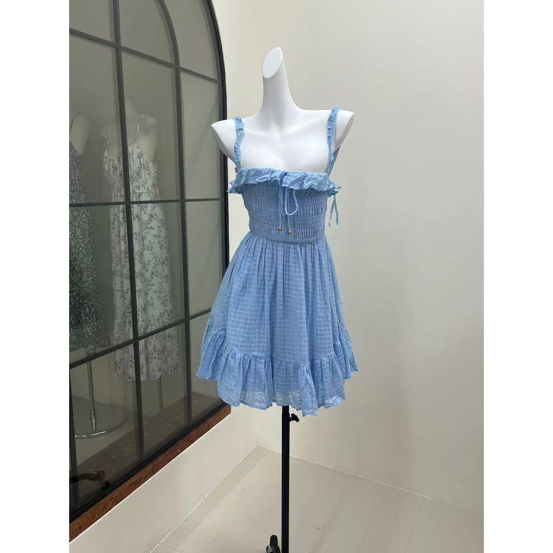 

Australian Single Indikah Long-Term Girlish Pure Cotton Small Man Full Score Recommend Dress Women Sky Blue 6 yards
