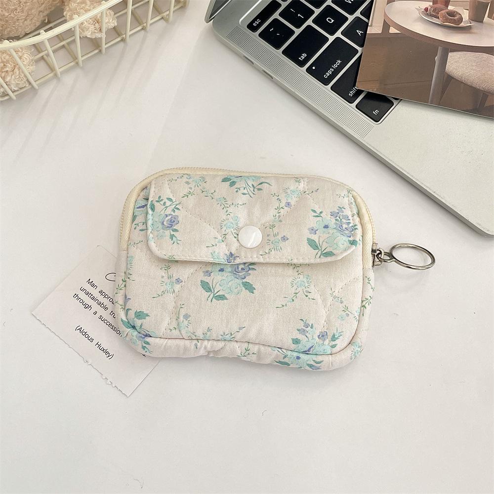 Cute Cartoon Floral Quilted Multifunctional Bag: Organizer, Document Holder, Coin Purse, Card Holder