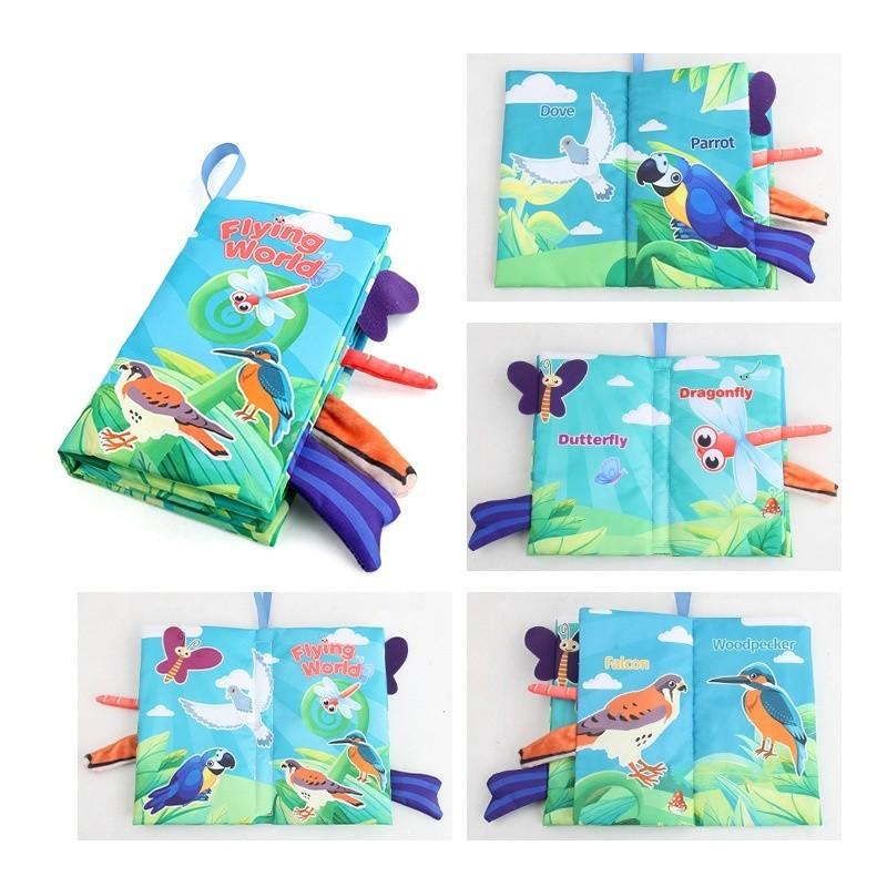 Ocean Animals Tail Cloth Book English Baby Early Education Tearable Sound Paper