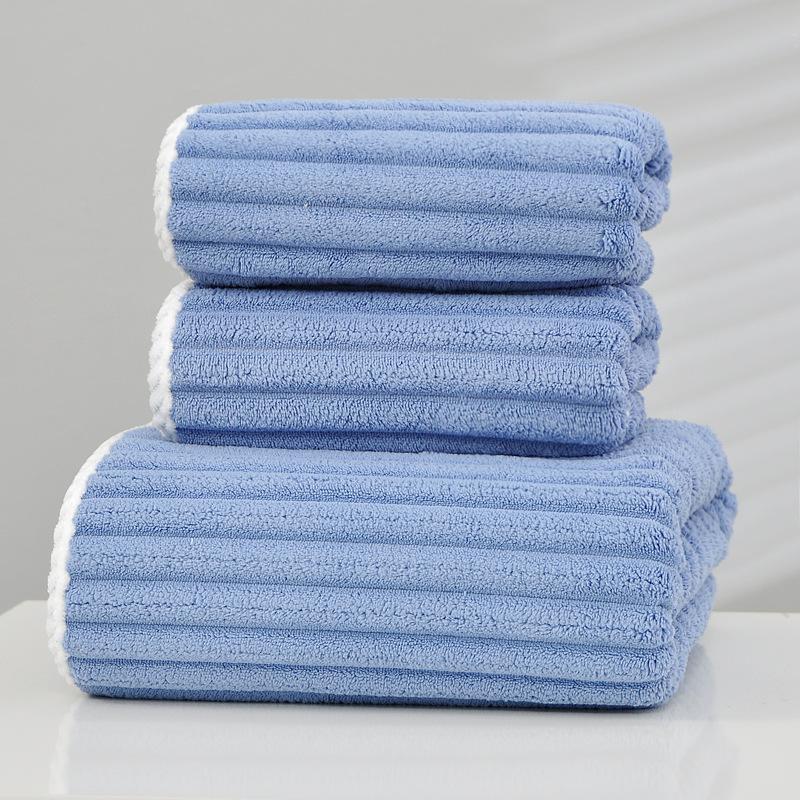 New Coral Fleece Towel Set, Thickened Absorbent Bath Towel, Face Towel Set.