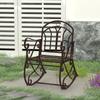 Metal Single Chair 1 Seater Garden Outdoor Rocking Chair Vintage Style Bronze