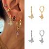 Gold Filled Silver Color Hoop Earrings For Women Stud Earring Zircon Piercing Drop Earings Personalized Jewelry Wholesale