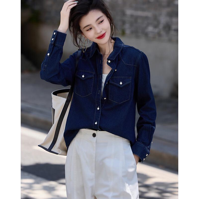 

Demana Women s Long Sleeve Denim Commuter Shirt S