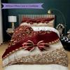 Gorgeous bow Pattern Bedding uilt Set uilt Cover Pillowcase Home Decoration Birthday Gift (1 * duvet cover + 2 * pillowcase  without core)
