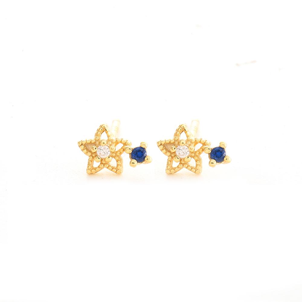 925 Sterling Silver French Simple Hollow Star Stud Earrings Women Light Luxury Temperament Wedding Jewelry Gift