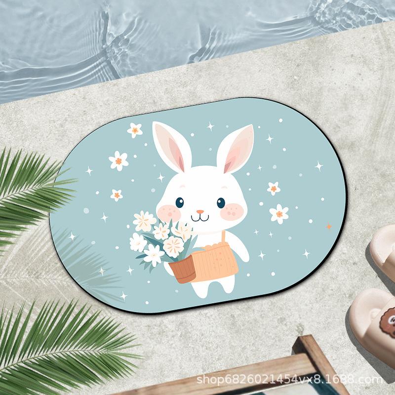 Bathroom Floor Mat Absorbent Toilet Floor Mat Non-slip Entry Door Mat Kitchen Door Toilet Mat Size