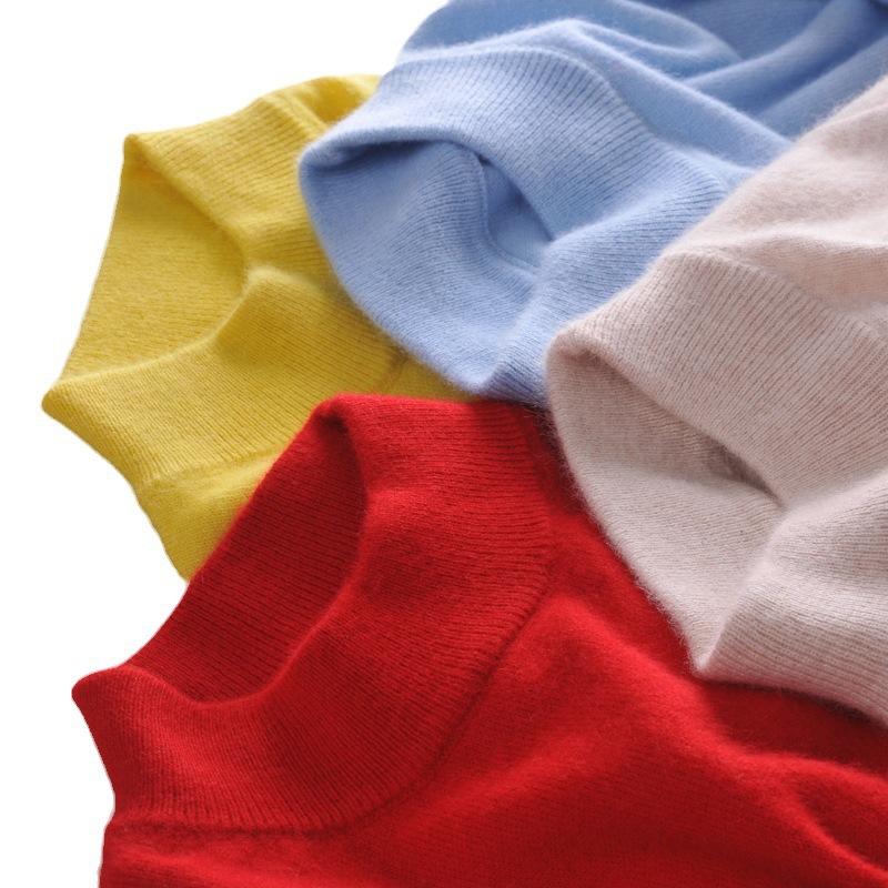 HNXC Őszi és Téli Női Félmagas Nyakú Kötött Pulóver, Karcsúsító Hosszú Ujjú Egyszínű Alap Pulóver