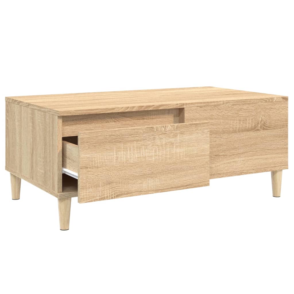 Vidaxl Stolik Kawowy, Dąb Sonoma 90X50X36,5 Cm Materiał Drewnopochodny