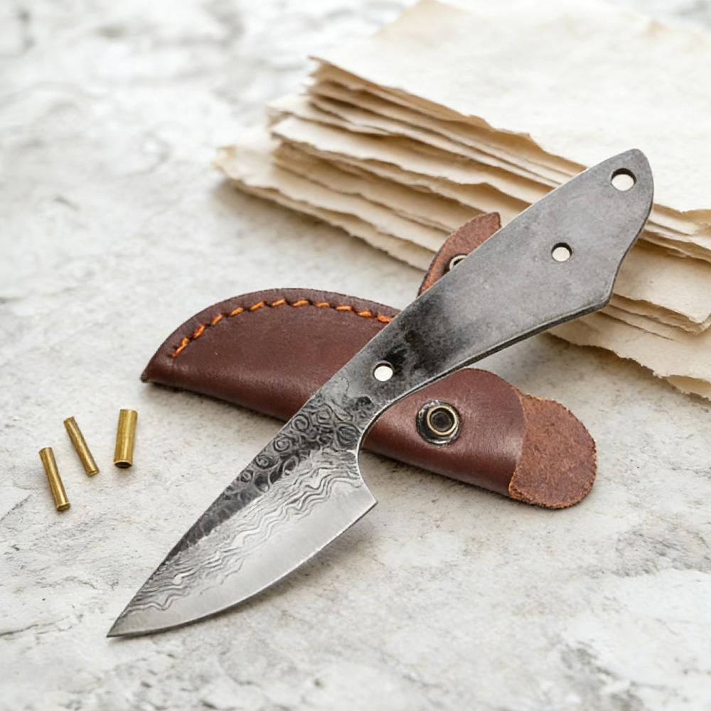 Multipurpose DIY Damascus Steel Blade Blank Semi-Finished Product For Handmade Fruit Small Straight Knife Making