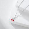 Teamer Enamel Cherry Charms Necklace Gold Color Stainless Steel Sweet Choker For Woman Girls Trendy Jewelry Gift Wholesale New