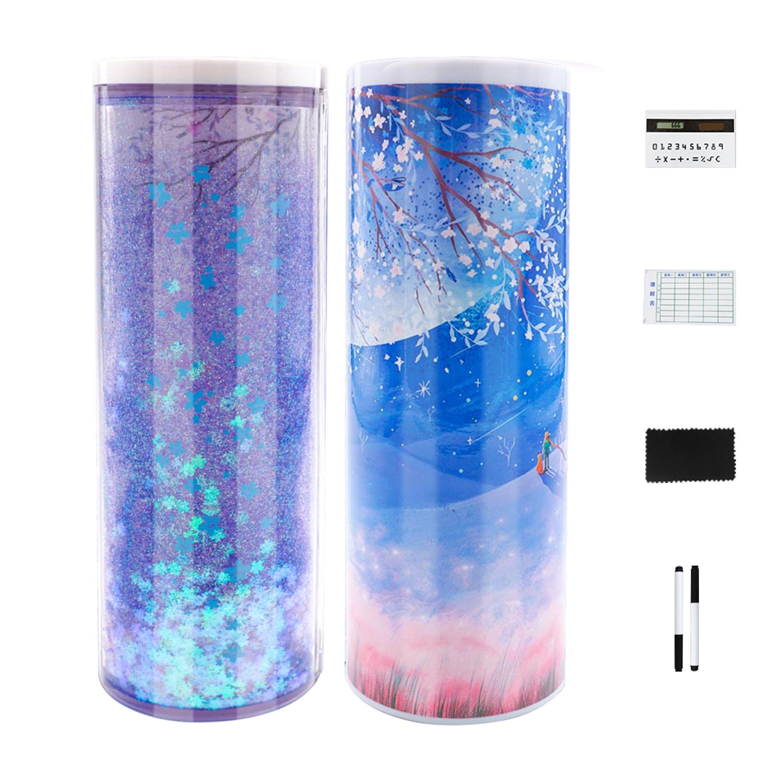 NBX пеналы Многофункциональный стоячий зыбучий песок пенал-органайзер двухслойный фиолетовый