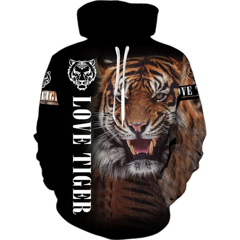 Autumn Winter Hoodies Animal Tiger 3D Print Streetwear Men Women Oversized Sweatshirts Hoodie Pullovers Tracksuits Man Clothing