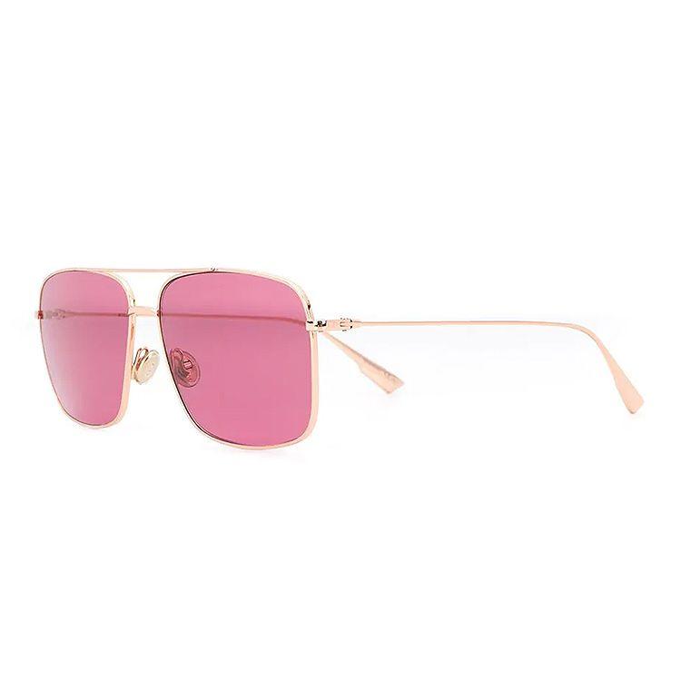 Dior Square Metal Pilot Sunglasses Unisex sunglasses STELLAIREO3S-DDBU1 Pink