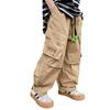 Boys Work Trousers Autumn Models Handsome Trousers Children's Pockets Casual Trousers Middle and Large Children Loose Trousers