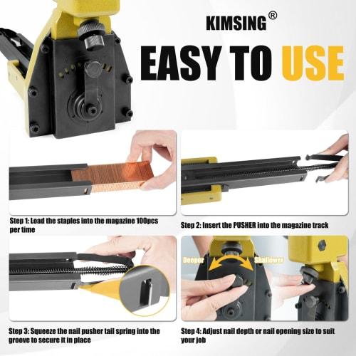 HB3518 Manual Carton Closing Stapler, 16 Gauge 1-3/8 Inch Crown with 3/4 Inch Long Staples, Carton Stapler, Cardboard Carton Staple Gun for Closing Ca