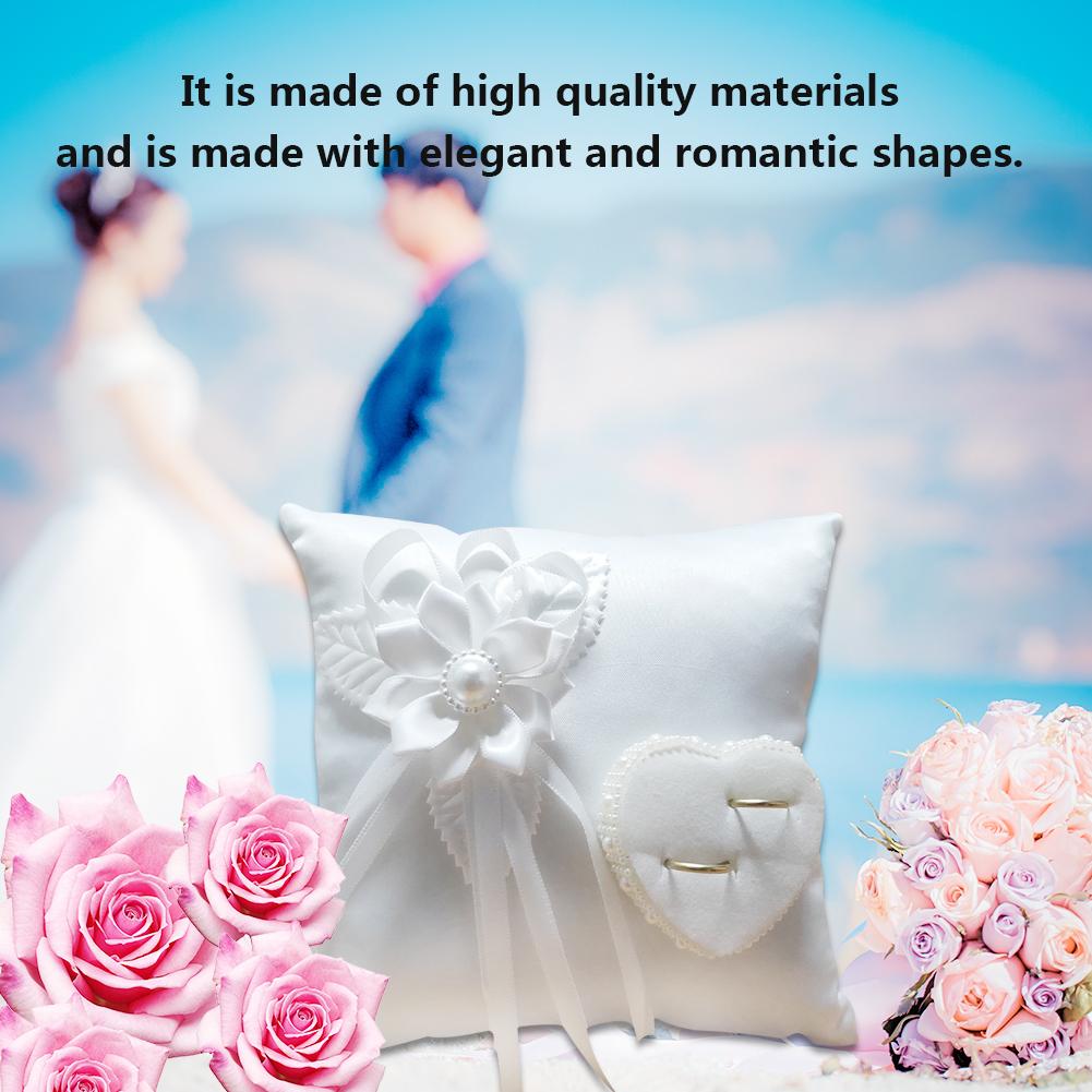 Hochzeitsringkissen Europäisch Romantisch Braut Hochzeitsringhalter Kissen Herz Handgefertigt Band Kissen Dekor Für Hochzeitszeremonie