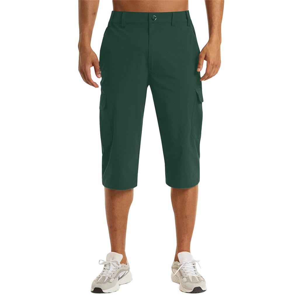 Men's Casual Color Outdoors Pocket Beach Work Trouser Cargo Shorts Pant