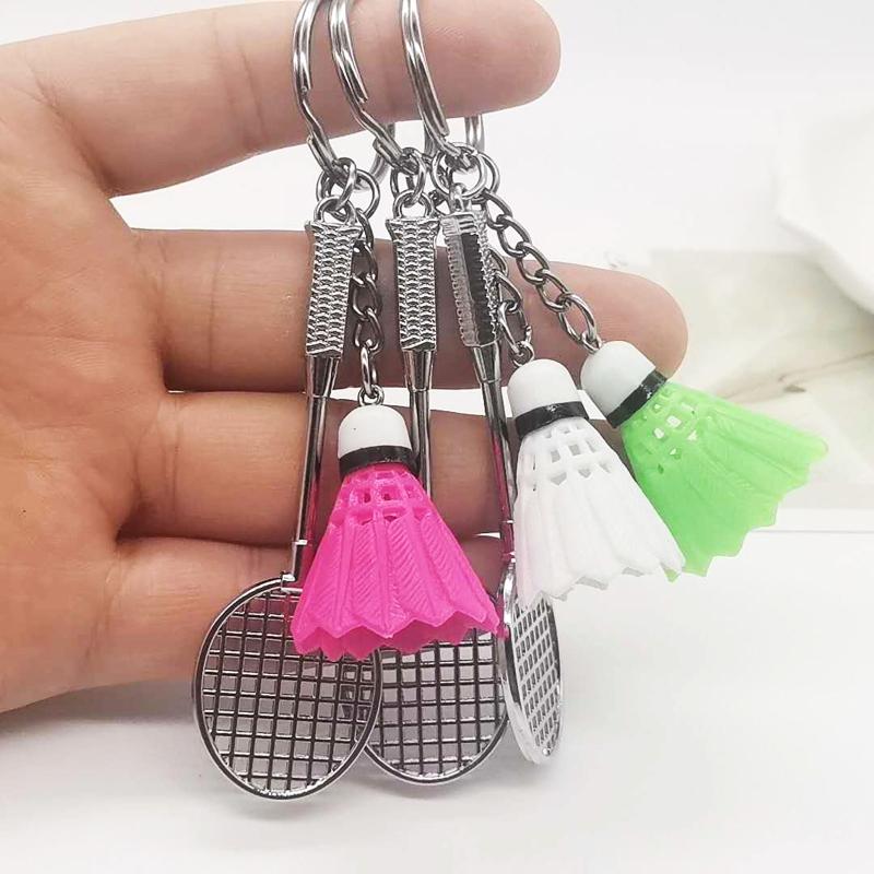 Badminton for Key Ring Charm Decors, Sports Lovers Creative Badminton Bat Cu