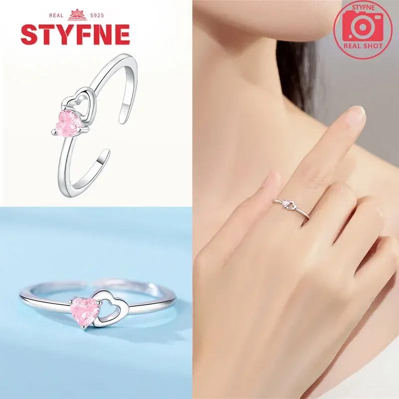 Copper Heart-Shaped Series Open Rings Pink Love Irregular Shape Ring Appropriate For WomenS High-End Jewellery Gifts