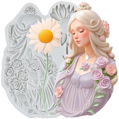 Göttin Silikonformen Sonnenblume Fondantform Kuchen Dekorationswerkzeuge Cupcake Topper Schokolade Süßigkeiten Handwerk Gummipaste Polymer Clay