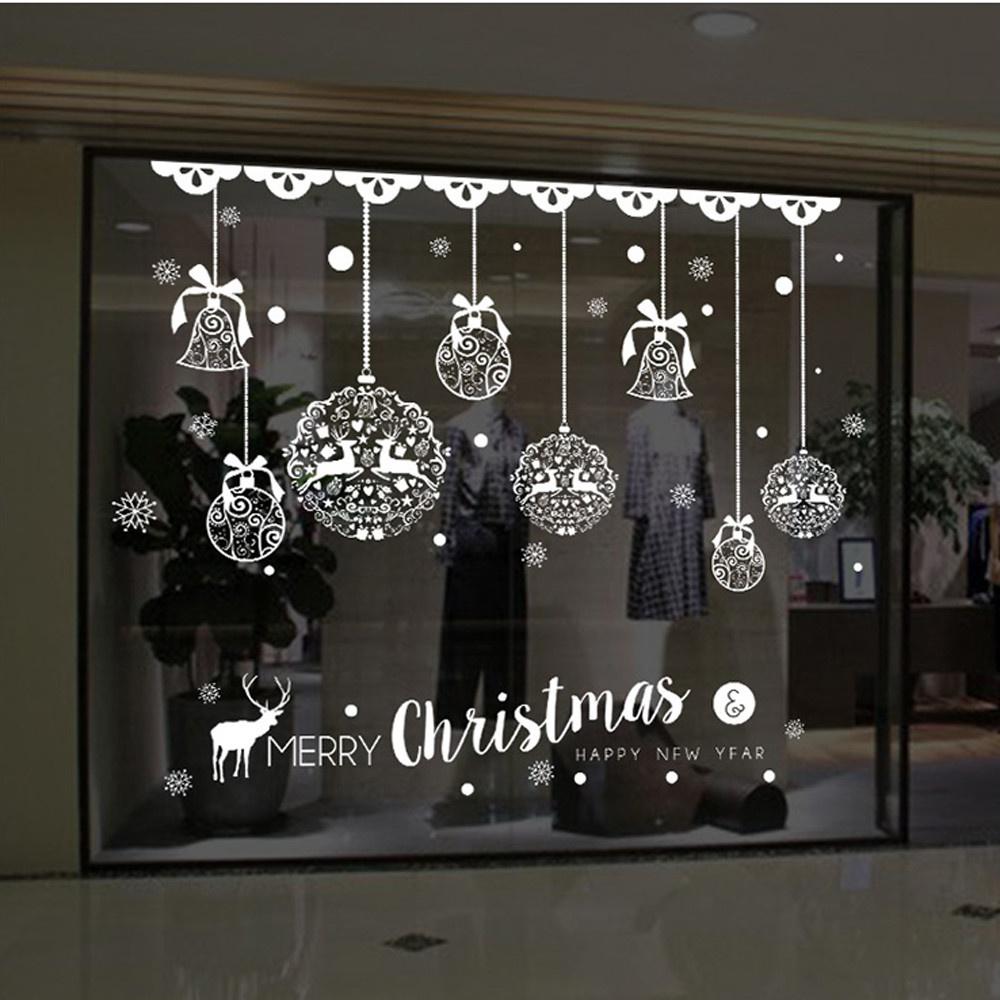 Nuova Decorazione Vetrina di Natale Adesivi Murali Rimovibili Campane di Natale