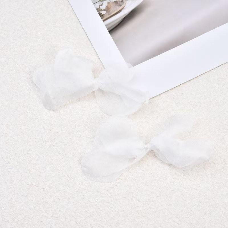 Burnt Edge Gauze Flower Trim Earrings - Petal Jewelry for DIY Holiday Style