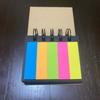 Colorful Spiral Sticky Note Paper -5 Colors, Brown Cover Self-adhesive Notebook, Compact and Portable, Suitable for Office, Home or School Use