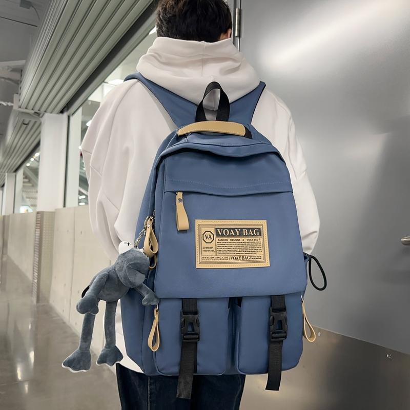 Boys Girls Backpack Letter Large Capacity High School Student Schoolbag