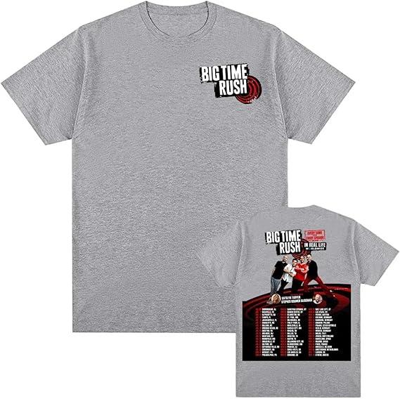 Big Time Tour Rush Merch Printed T Shirt Fashionable Round Neck Short Sleeve Womens  Unisexs Loose Casual Plus Size Top