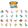 Dinosaur-Themed Birthday Party Decoration Set: Cake Toppers & Flags
