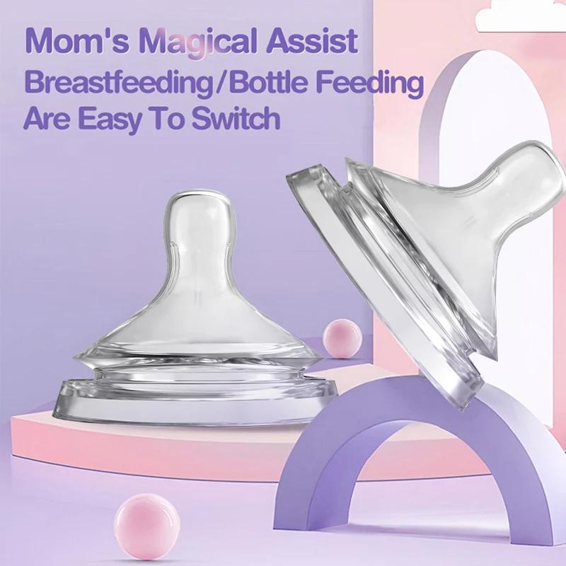 2pcs Silicone Baby Pacifier Set Anti Bloating Infant Nipple Durable Newborn Feeding Aid In 2 Sizes for Infants of Different Ages