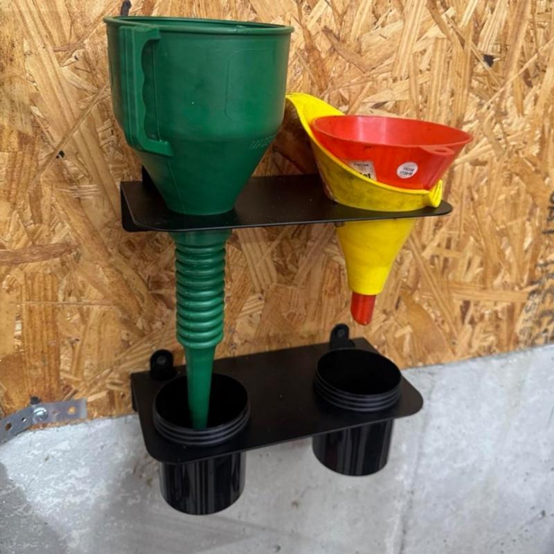 Garage Wall Funnel Organizer Kit Feature Split Design Pre Drilled Holes for Quick Setups Workshop Use Secure Installation