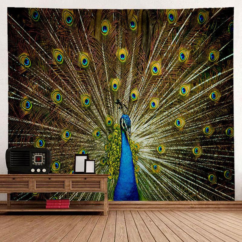 Páv los jednoduché umění gobelín nástěnný závěs bohémský styl psychedelické čarodějnictví umění karikatura domácí pozadí dekorace na zeď