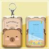 Capybara Cartoon ID & Card Holder Lanyard for Campus, Bus, Subway, and Badge
