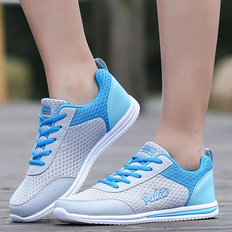 New Women'S Vulcanized Shoes Casual Mesh Sneakers Women Flat Women Shoes Sneakers Ladies Breathable Basket Female Shoes Female