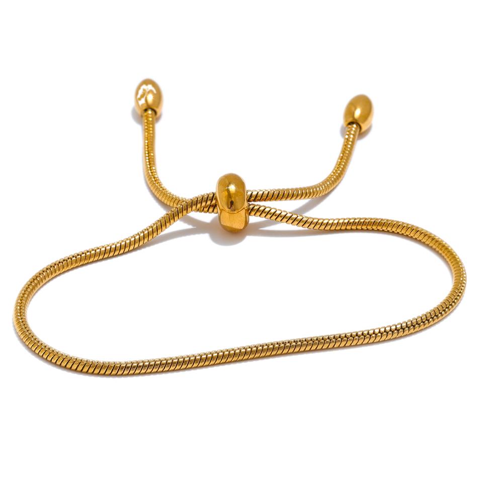 

Yhpup Fashion Exquisite Basic Chain Pull-out Adjustable Bracelet Bangle Gold Platinum Plated Daily High Quality Jewelry Gift