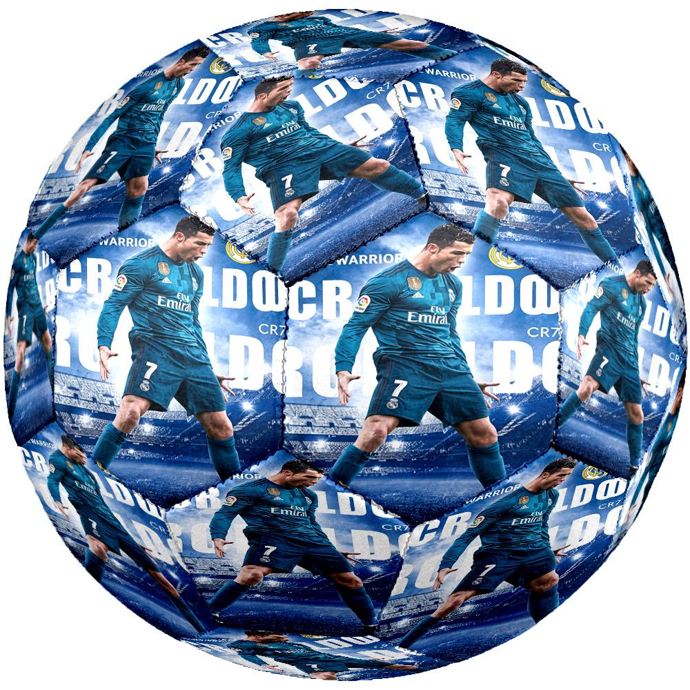 Ronaldo's Geometric Soccer Player Art Soccer Ball Size 5 Football Machine-Stitched Indoor/Outdoor Universal Football Surprise Collection Gift