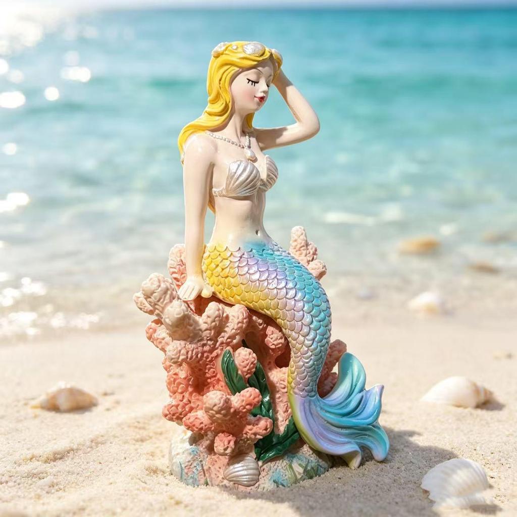 Mermaid Resin Ornament for Aquariums and Ponds