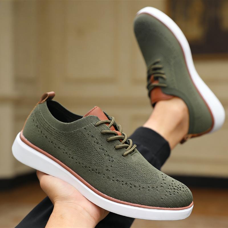 Men's Lightweight Casual Shoes  Breathable Knit Sneakers Comfortable Walking Shoes Non-Slip Soft Sole Outdoor Male Footwear