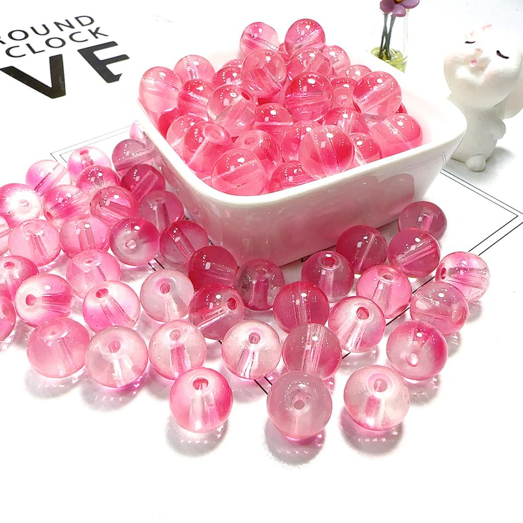 10mm Crackle Glass Round Beads, Loose Spacer Beads DIY Accessories for Bracelet Making 50pcs