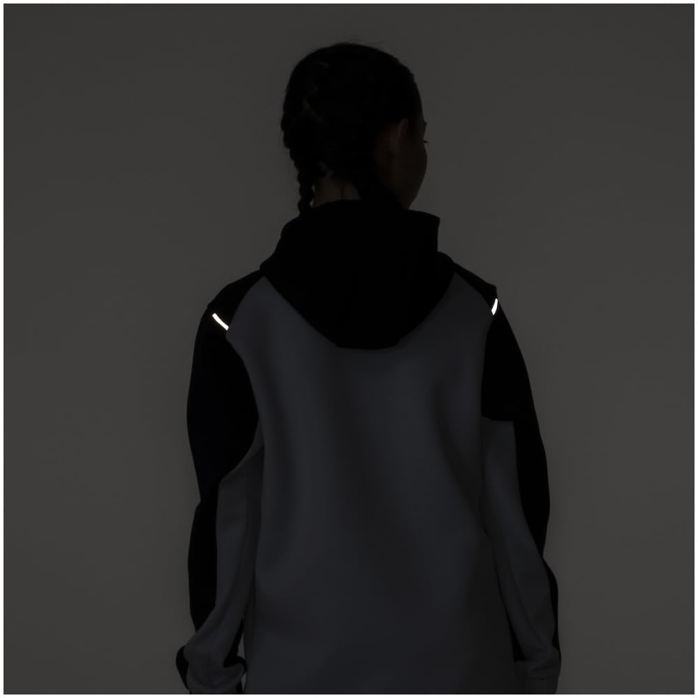 Mizuno Stretch Sweat Training Size Deep Blue Size 160 Kids' Full-Zip Hoodie, Wear, 32JCA952, Navy/Pearl Heather,