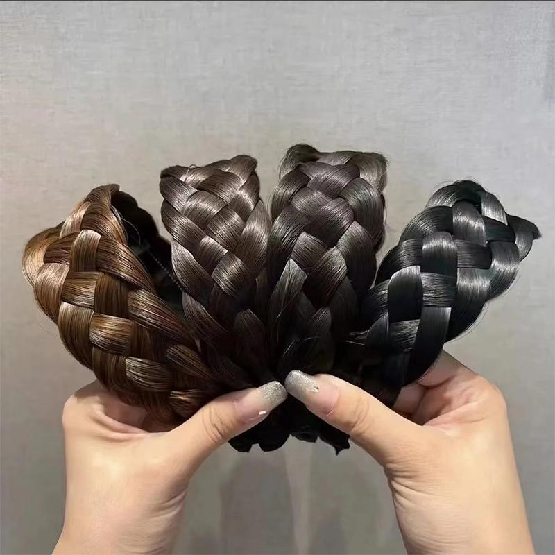 Perücke Geflochtene Stirnbänder für Frauen Fischgrätenmuster Breit Gedreht Haarband Handgefertigt Kopfreifen Haarband Styling Kopfbedeckung Accessoires Geschenk