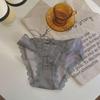 Women's French Retro White Satin Lace Thongs - Mid-Low Waist, Sexy Mesh Design