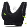 Front Cross Side Buckle Lace Gathered Wireless Sports Bra For Women Yoga Running Fitness