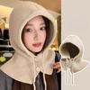 Windproof Half-closed Design Knit Scarf Hat Ladies Beanie