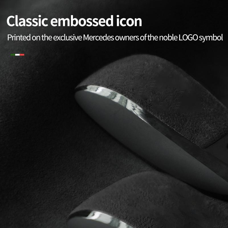 Styling Mouldings Car Key Bag Alcantara Suede For Mercedes Benz A, C, E, S, G, clase W177, W205, W213, W222, X167, GLC, CLA, GLB