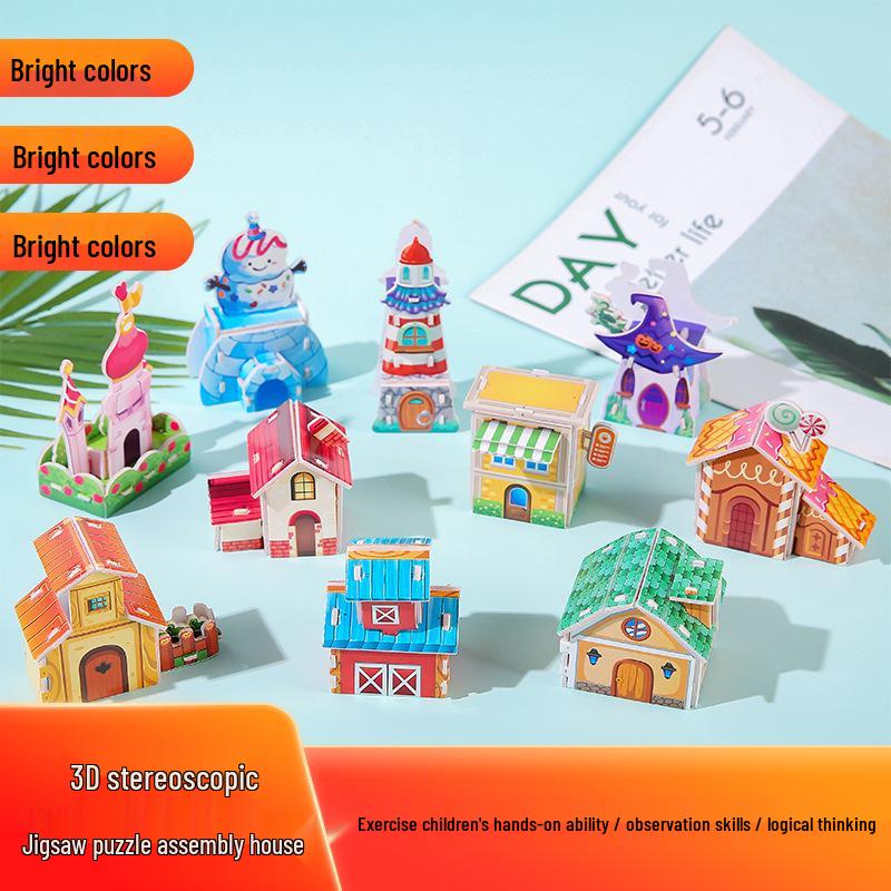 3D Cartoon Castle Puzzle for Kids: Educational and Fun Interlocking Toy Villa