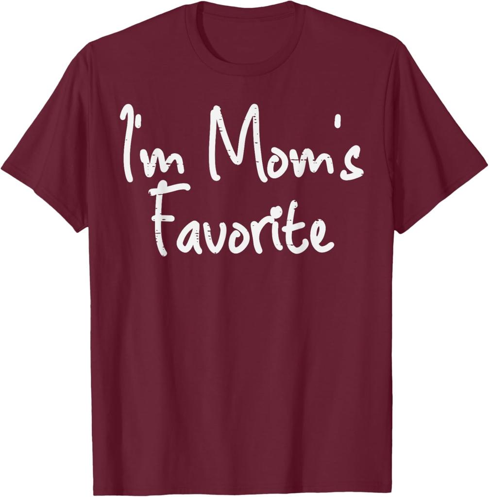 Im Moms Favorite Funny Saying Graphic Cotton TShirt Casual Short Sleeve Tee for Son Daughter